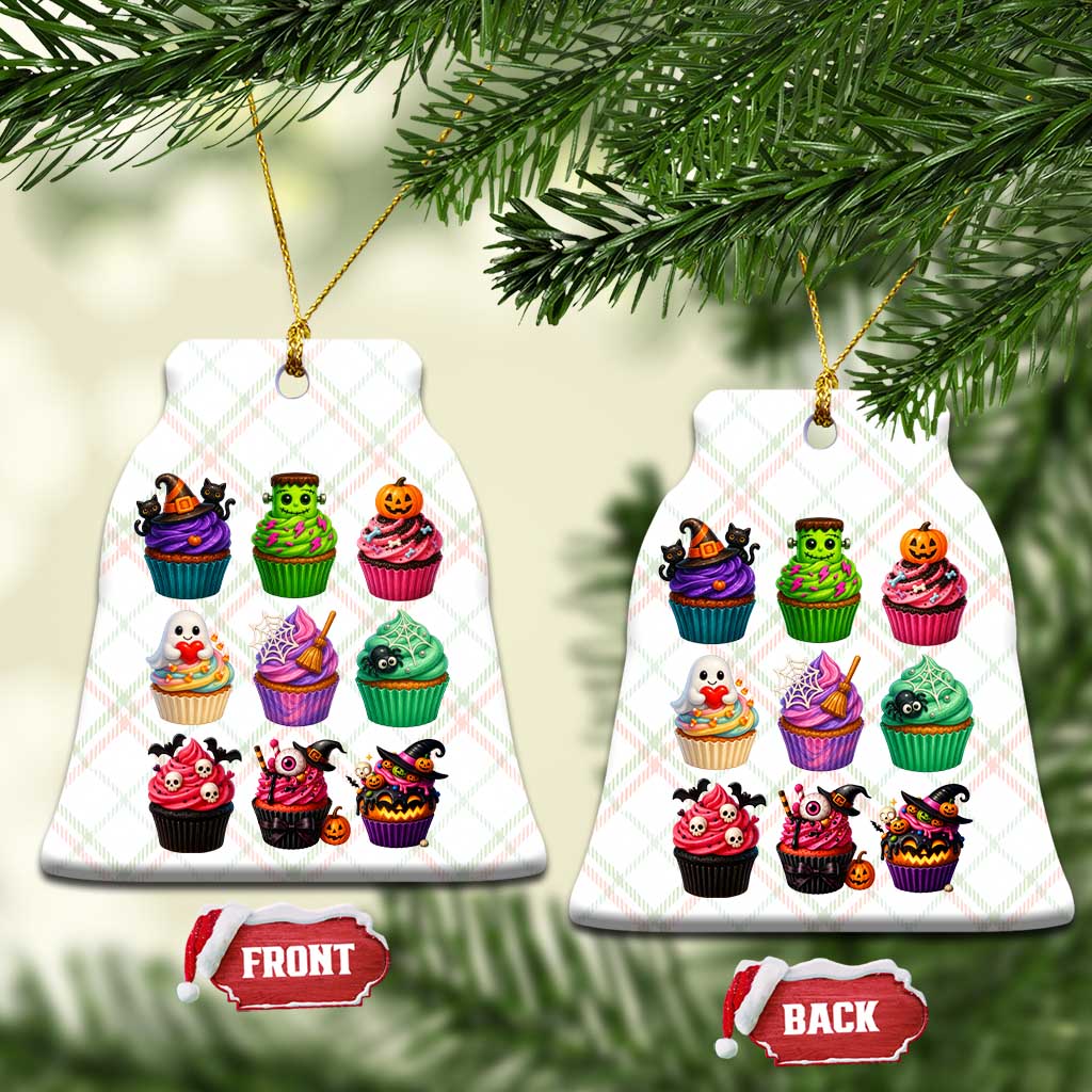 Funny Halloween Cupcake Lover Ceramic Ornament Spooky Party Dessert