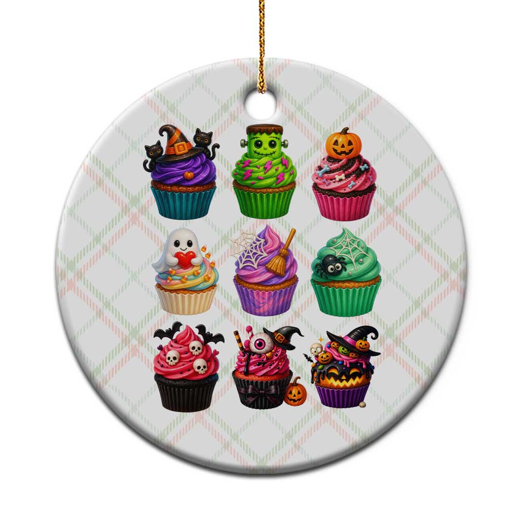 Funny Halloween Cupcake Lover Ceramic Ornament Spooky Party Dessert