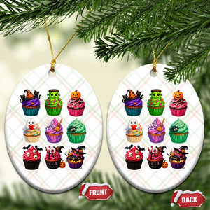 Funny Halloween Cupcake Lover Ceramic Ornament Spooky Party Dessert