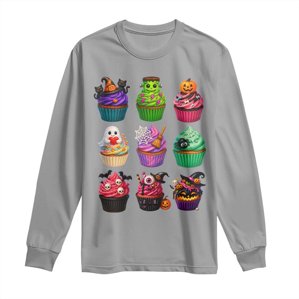 Funny Halloween Cupcake Lover Long Sleeve Shirt Spooky Party Dessert