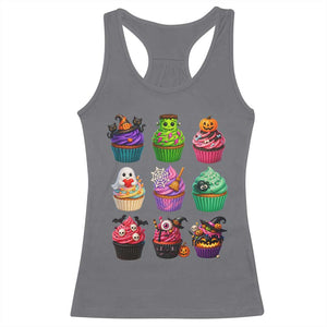 Funny Halloween Cupcake Lover Racerback Tank Top Spooky Party Dessert