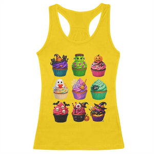 Funny Halloween Cupcake Lover Racerback Tank Top Spooky Party Dessert