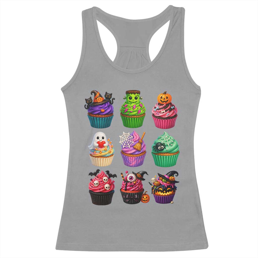 Funny Halloween Cupcake Lover Racerback Tank Top Spooky Party Dessert