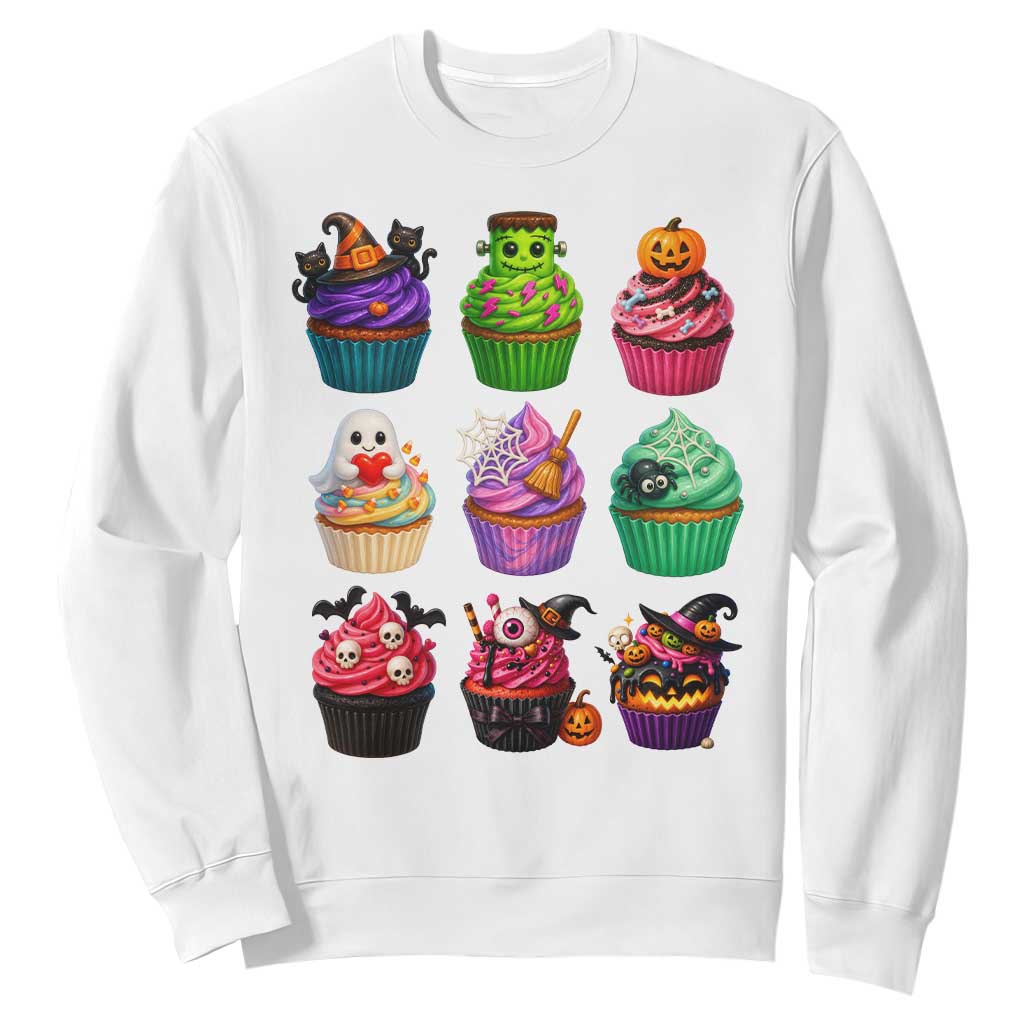 Funny Halloween Cupcake Lover Sweatshirt Spooky Party Dessert