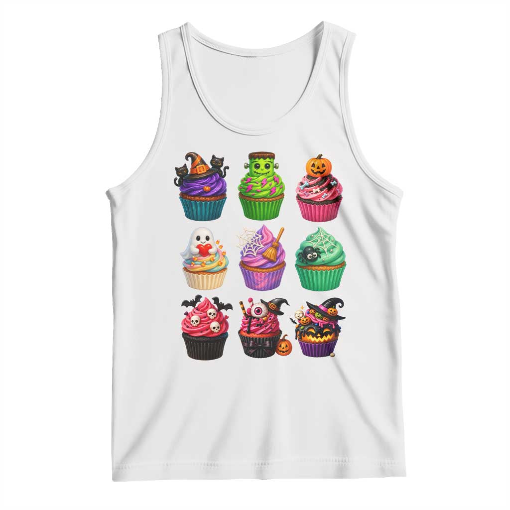 Funny Halloween Cupcake Lover Tank Top Spooky Party Dessert