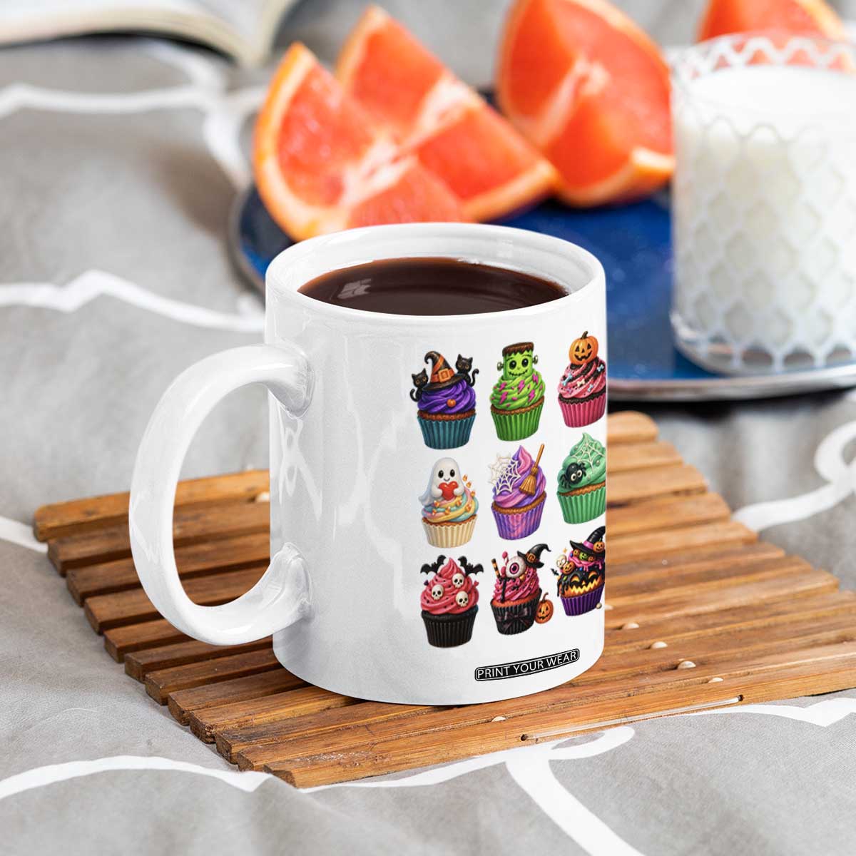 Funny Halloween Cupcake Lover Coffee Mug Spooky Party Dessert