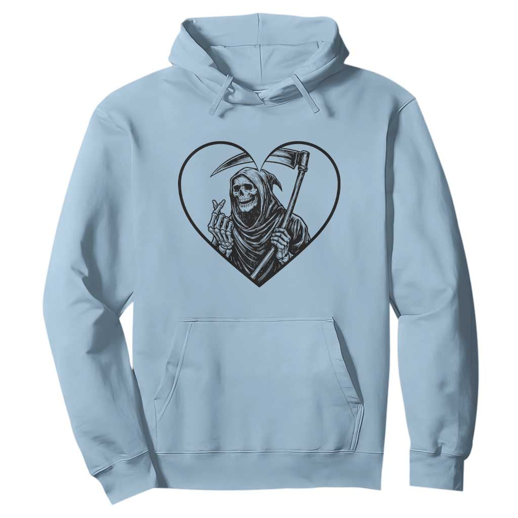 Funny Grim Reaper Heart Hands Hoodie Spooky Halloween Gothic
