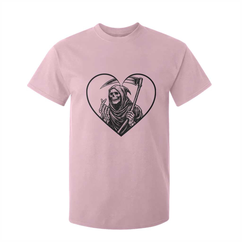 Funny Grim Reaper Heart Hands T Shirt For Kid Spooky Halloween Gothic