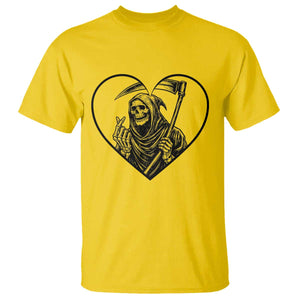 Funny Grim Reaper Heart Hands T Shirt Spooky Halloween Gothic