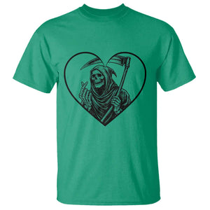 Funny Grim Reaper Heart Hands T Shirt Spooky Halloween Gothic