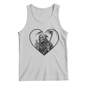 Funny Grim Reaper Heart Hands Tank Top Spooky Halloween Gothic