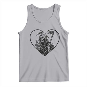 Funny Grim Reaper Heart Hands Tank Top Spooky Halloween Gothic