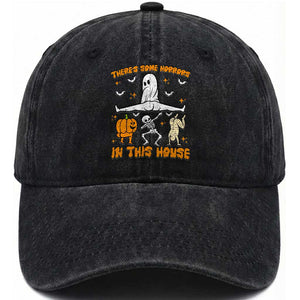 There's Some Horrors In This House Washed Cotton Baseball Cap Funny Halloween Party Gift