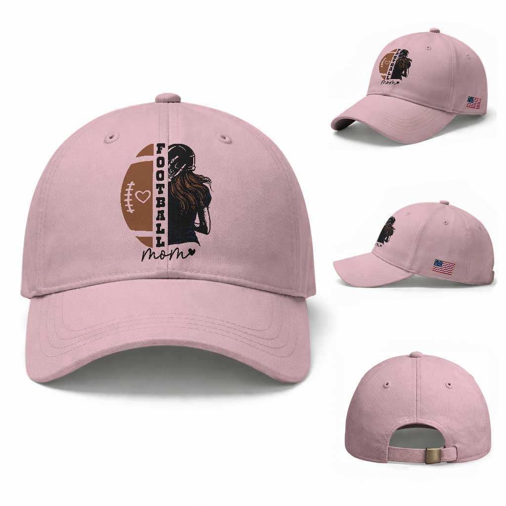 Proud Football Mom Baseball Cap Game Day Supporter Gift TS12 Baseball Cap Universal Fit Light Pink Print Your Wear