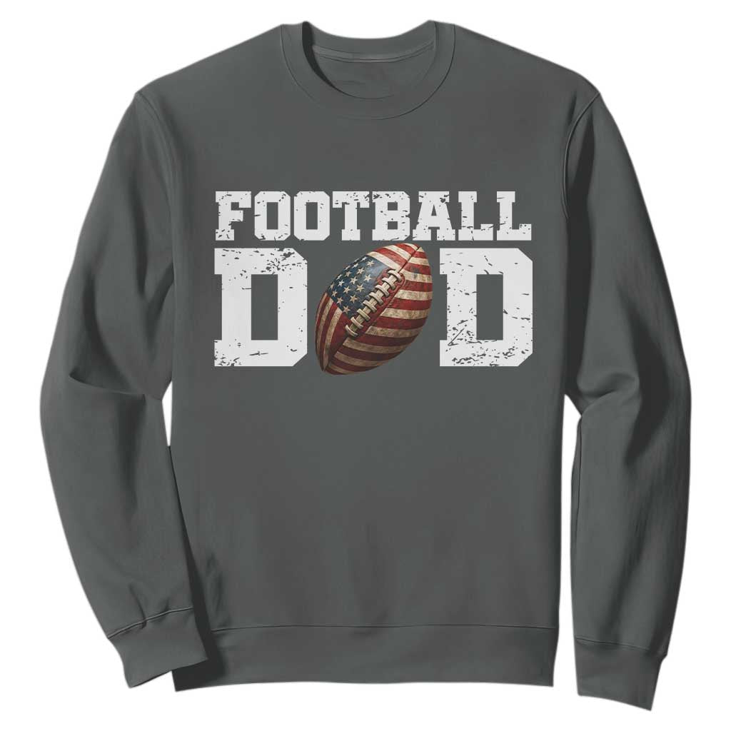 Football Dad Sweatshirt Sports Fan Gift For Men TS12 Dark Heather Print Your Wear