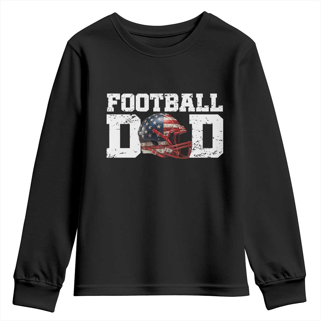 Proud Football Dad Youth Sweatshirt Funny Sports Fan Gift TS12 Black Print Your Wear