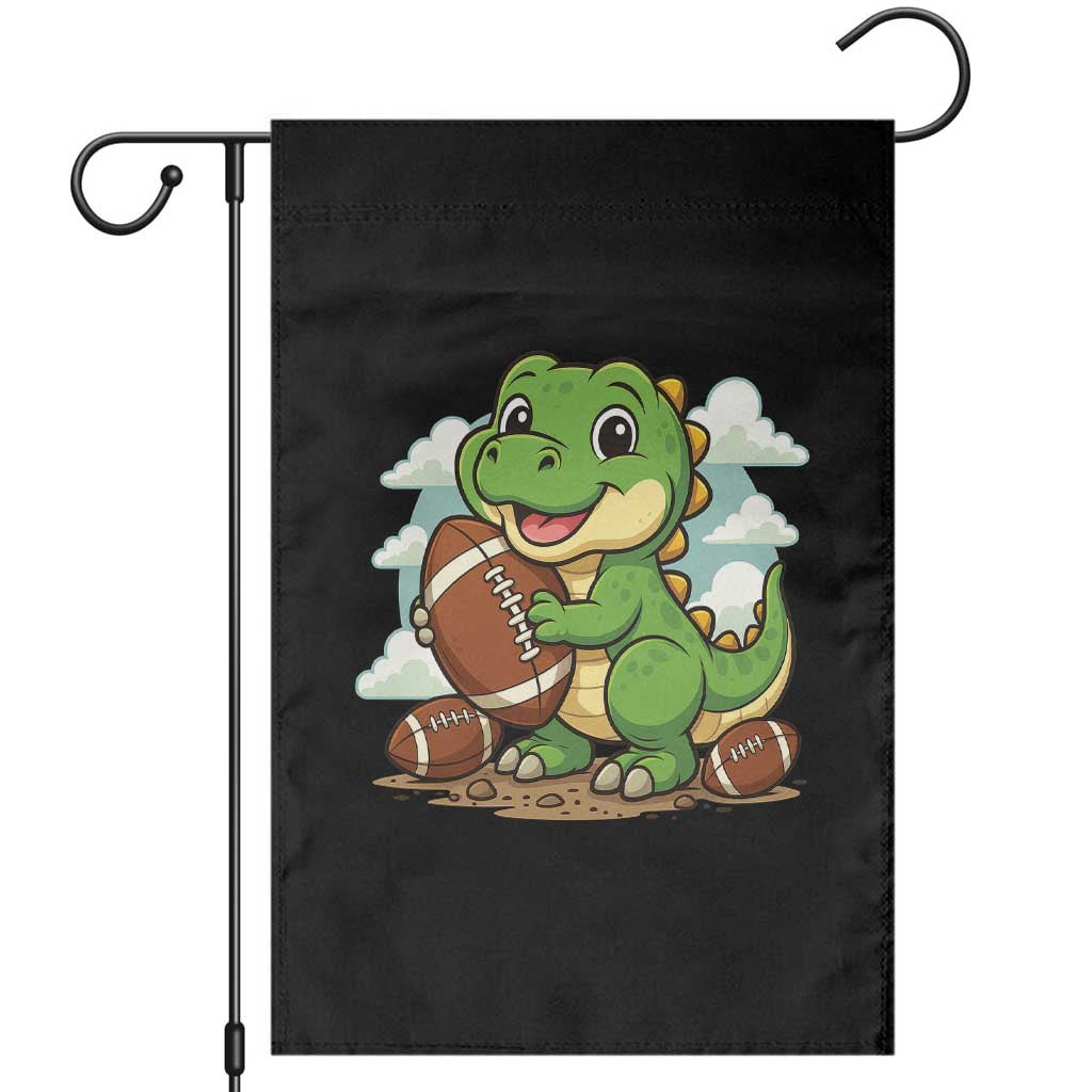 Cute Dinosaur Playing Football Garden Flag Funny Kids Gift TS12 Black Print Your Wear