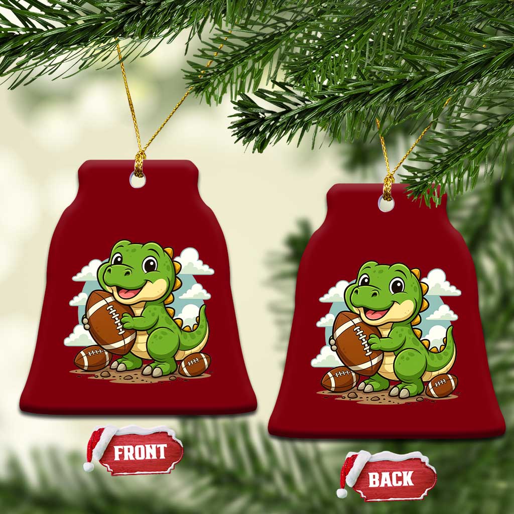 Cute Dinosaur Playing Football Ceramic Ornament Funny Kids Gift TS12 Print Your Wear