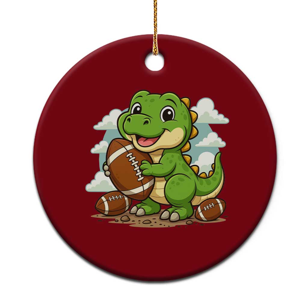 Cute Dinosaur Playing Football Ceramic Ornament Funny Kids Gift TS12 1pc Red Print Your Wear