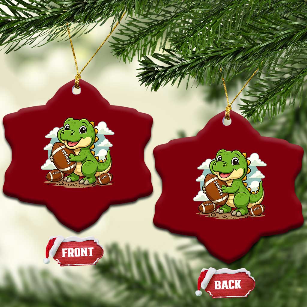 Cute Dinosaur Playing Football Ceramic Ornament Funny Kids Gift TS12 Print Your Wear