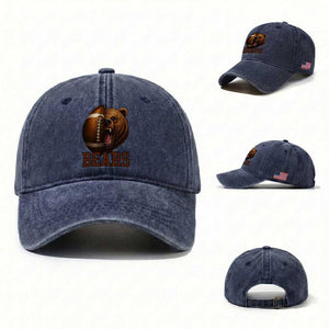 Funny CFBF Washed Cotton Baseball Cap Game Day Sports Fan Gift TS12 Washed Cap Universal Fit Navy Print Your Wear