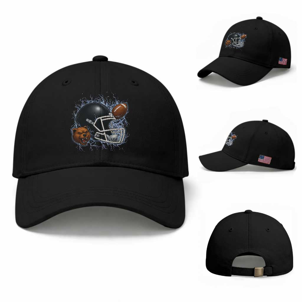 Game Day Sports Fan Gift Baseball Cap Lightning Bear Helmet TS12 Baseball Cap Universal Fit Black Print Your Wear