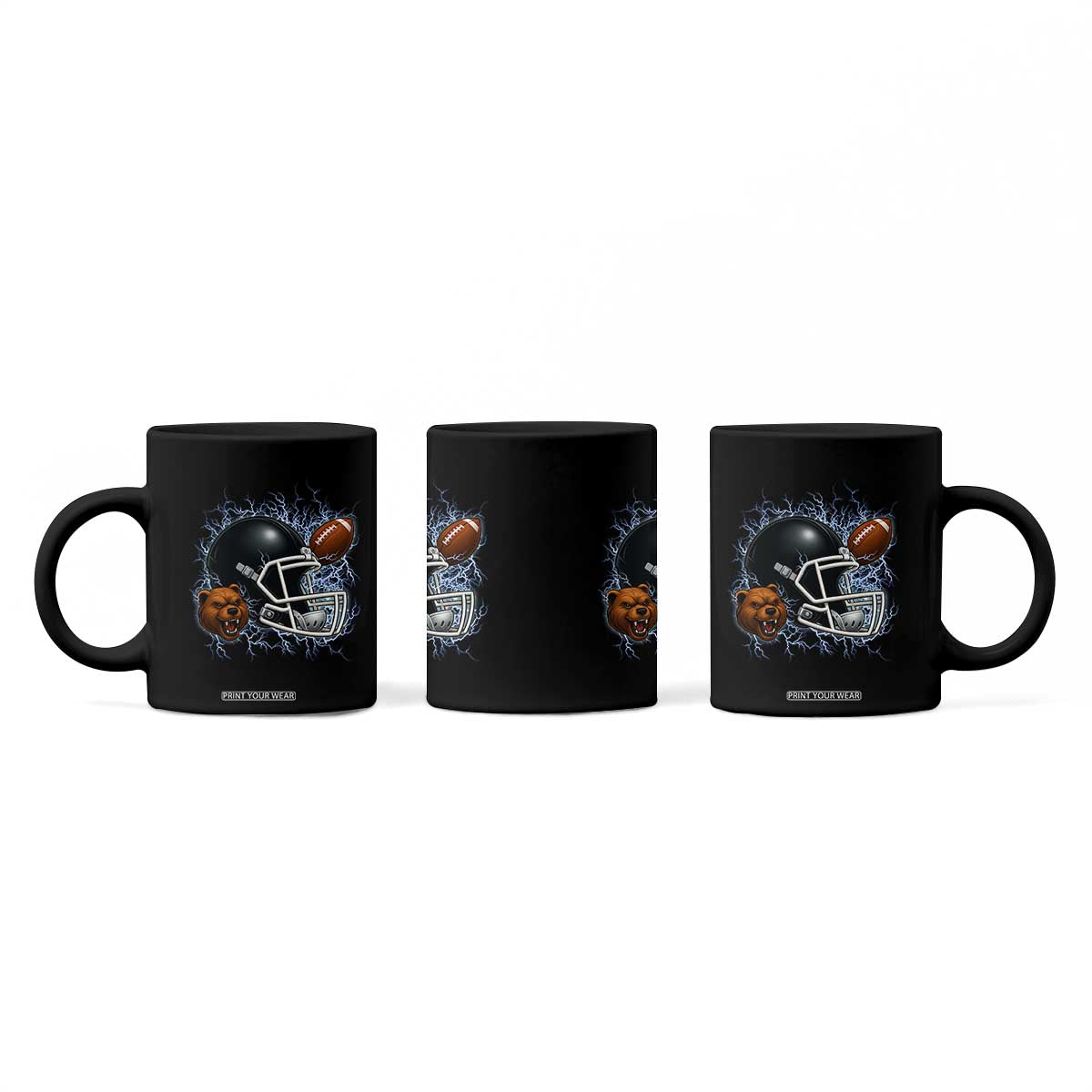Game Day Sports Fan Gift Coffee Mug Lightning Bear Helmet TS12 Print Your Wear