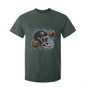 Game Day Sports Fan Gift T Shirt For Kid Lightning Bear Helmet TS12 Dark Forest Green Print Your Wear