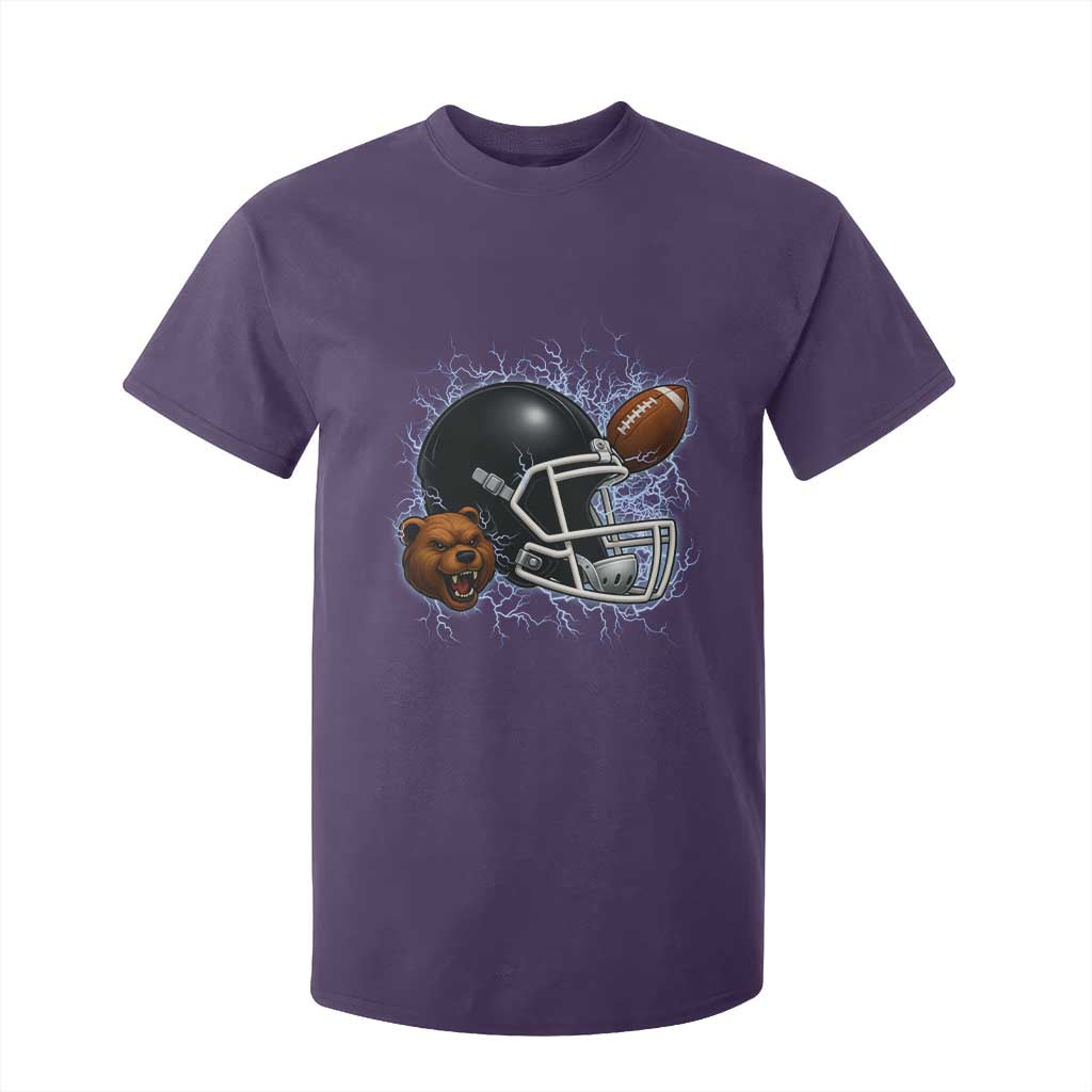 Game Day Sports Fan Gift T Shirt For Kid Lightning Bear Helmet TS12 Purple Print Your Wear