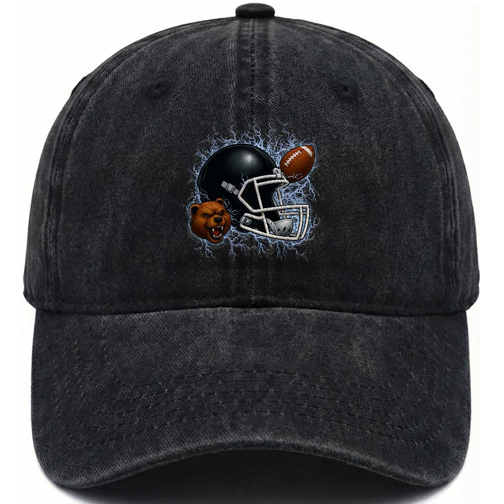 Game Day Sports Fan Gift Washed Cotton Baseball Cap Lightning Bear Helmet TS12 Print Your Wear