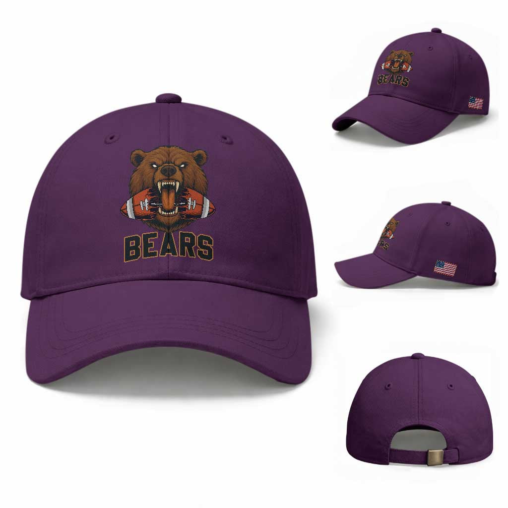Football Player Gift Baseball Cap Fierce Br Biting Ball TS12 Baseball Cap Universal Fit Purple Print Your Wear
