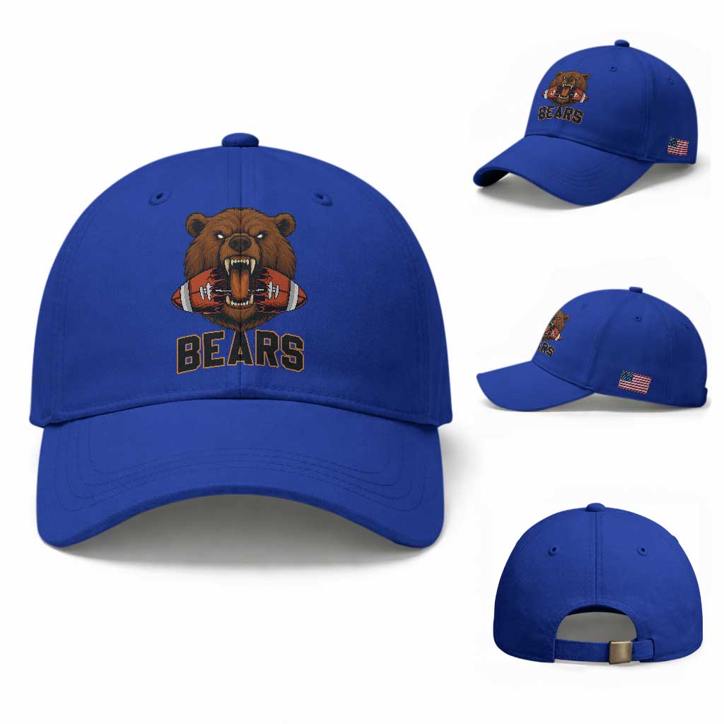 Football Player Gift Baseball Cap Fierce Br Biting Ball TS12 Baseball Cap Universal Fit Royal Blue Print Your Wear