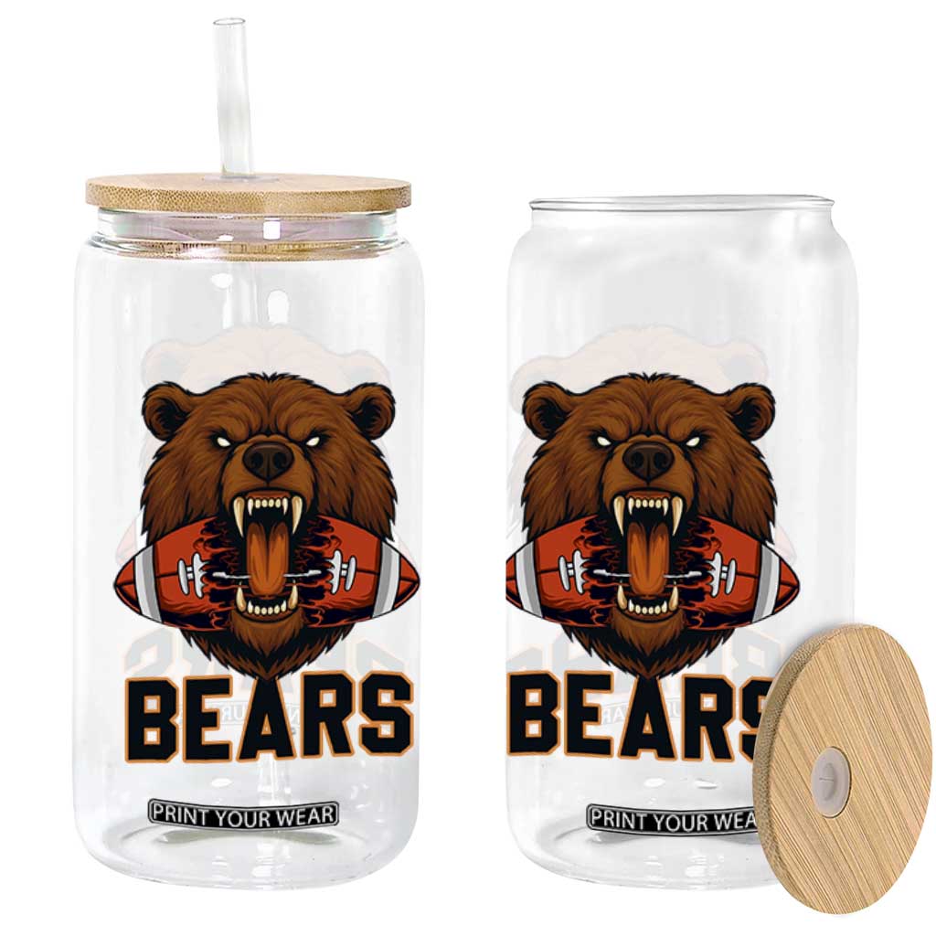 Football Player Gift Glass Can Fierce Br Biting Ball TS12 Print Your Wear