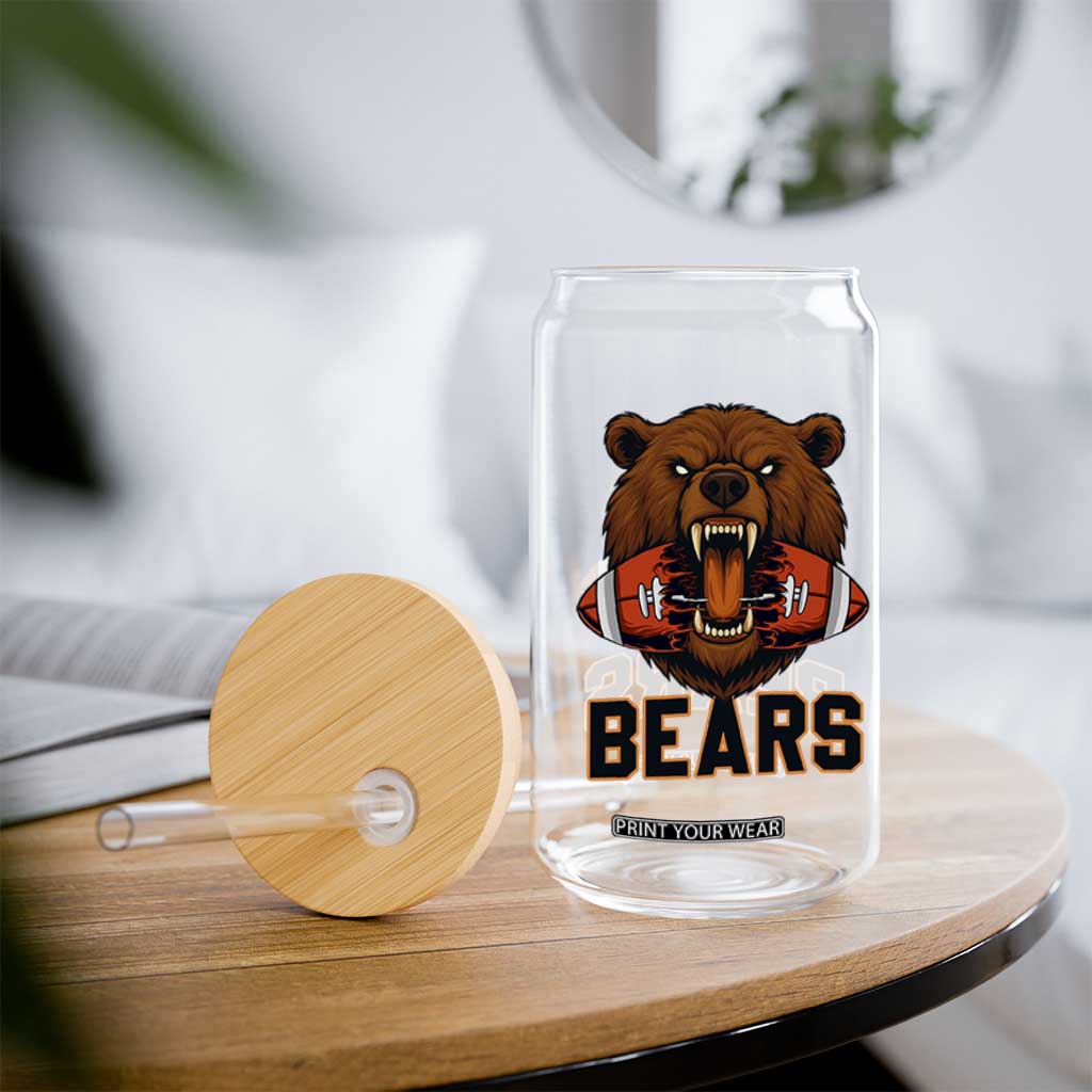 Football Player Gift Glass Can Fierce Br Biting Ball TS12 Print Your Wear