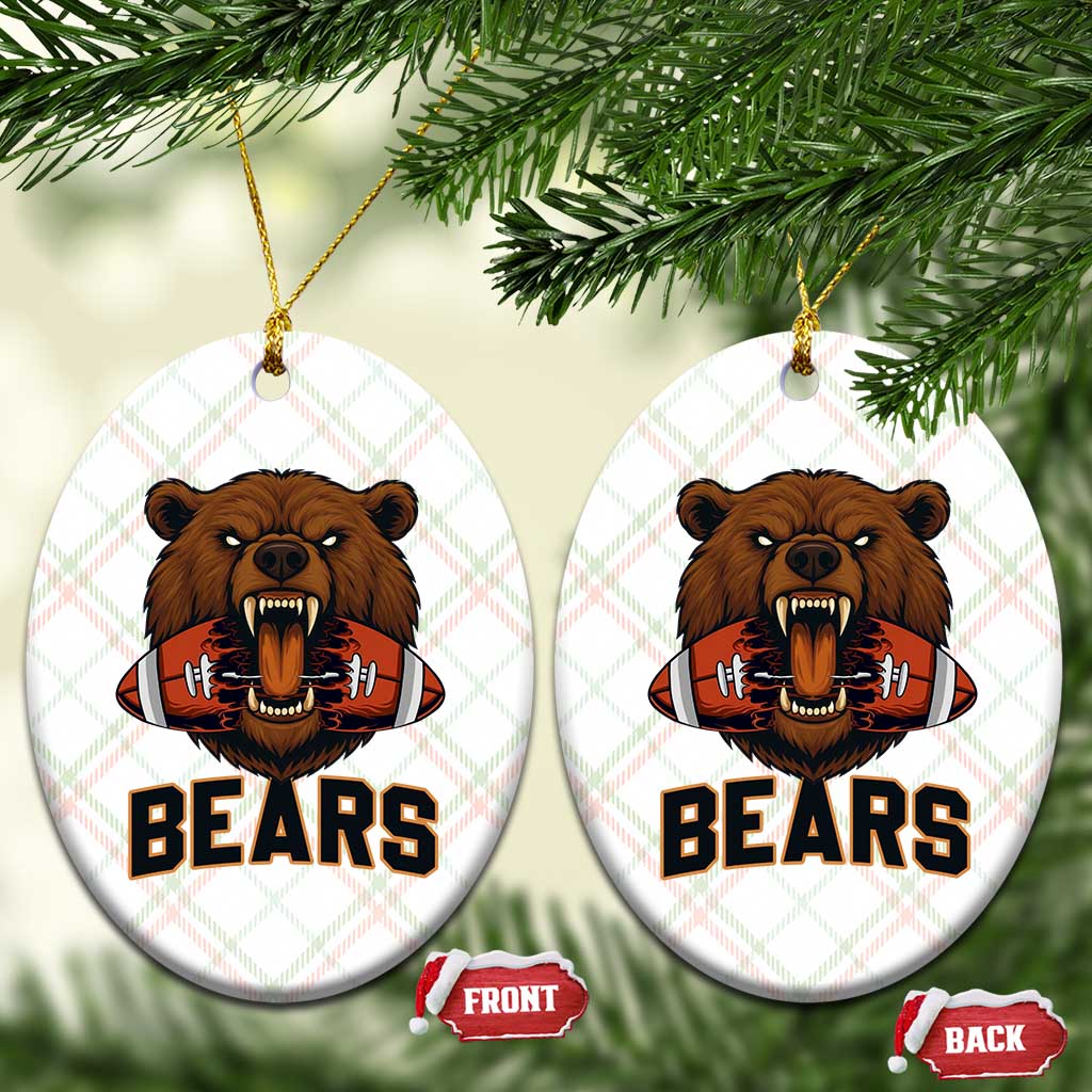 Football Player Gift Ceramic Ornament Fierce Br Biting Ball TS12 Print Your Wear