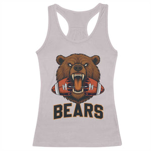 Football Player Gift Racerback Tank Top Fierce Br Biting Ball TS12 Ice Gray Print Your Wear