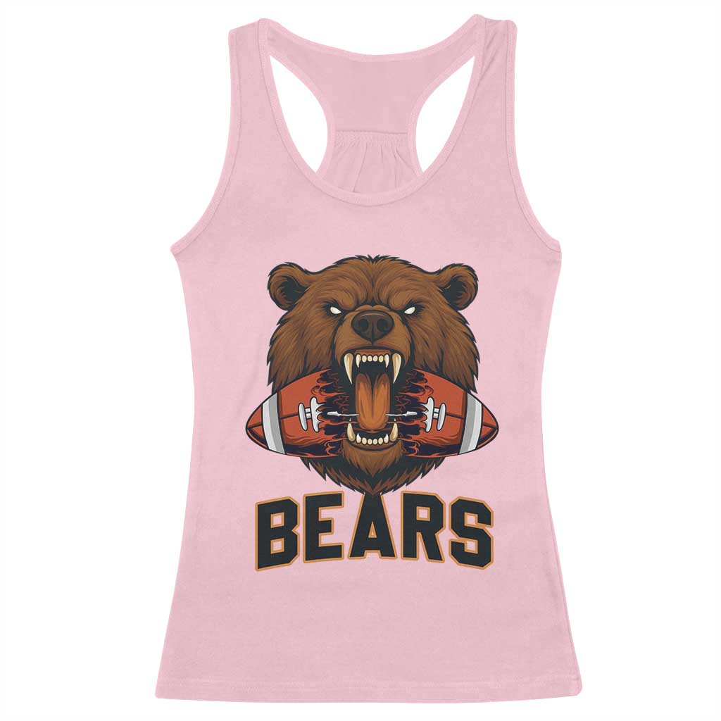 Football Player Gift Racerback Tank Top Fierce Br Biting Ball TS12 Light Pink Print Your Wear