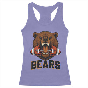 Football Player Gift Racerback Tank Top Fierce Br Biting Ball TS12 Violet Print Your Wear