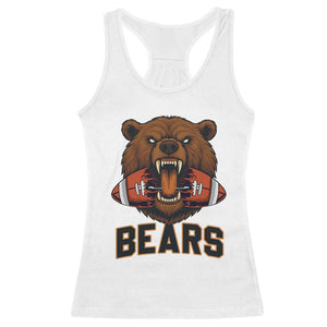 Football Player Gift Racerback Tank Top Fierce Br Biting Ball TS12 White Print Your Wear