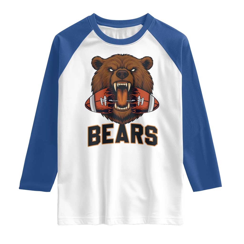 Football Player Gift Raglan Shirt Fierce Br Biting Ball TS12 White Royal Print Your Wear