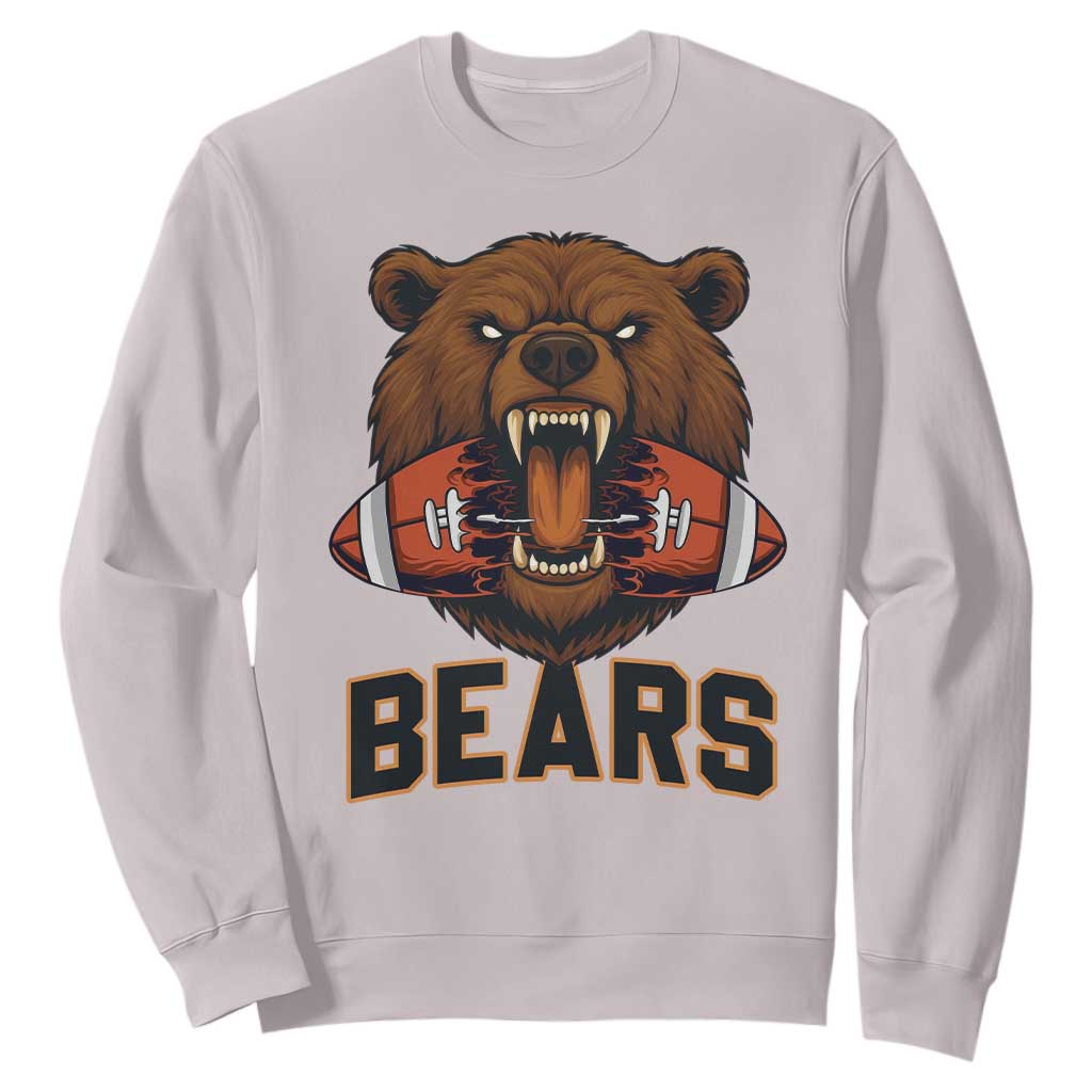Football Player Gift Sweatshirt Fierce Br Biting Ball TS12 Ice Gray Print Your Wear