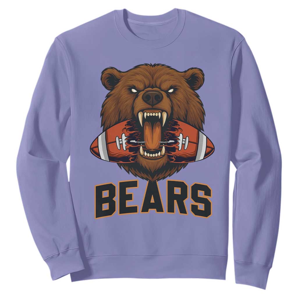 Football Player Gift Sweatshirt Fierce Br Biting Ball TS12 Violet Print Your Wear