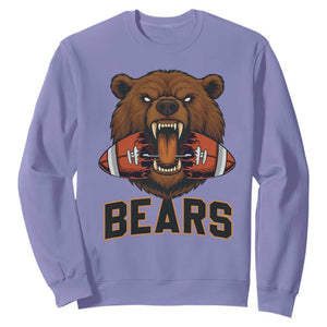 Football Player Gift Sweatshirt Fierce Br Biting Ball TS12 Violet Print Your Wear