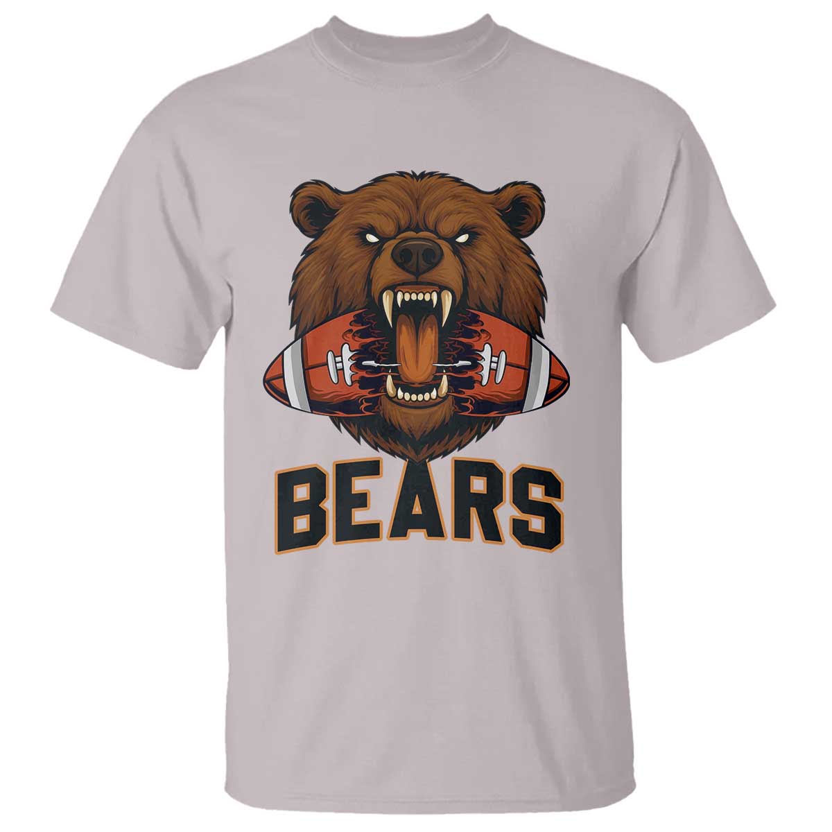 Football Player Gift T Shirt Fierce Br Biting Ball TS12 Ice Gray Print Your Wear