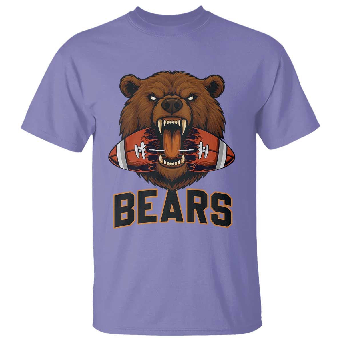 Football Player Gift T Shirt Fierce Br Biting Ball TS12 Violet Print Your Wear