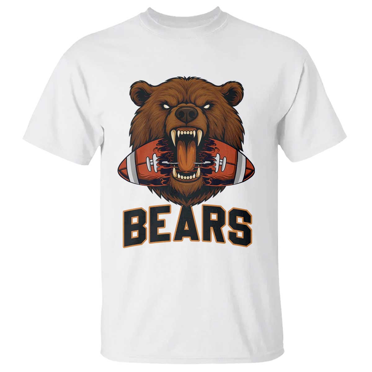 Football Player Gift T Shirt Fierce Br Biting Ball TS12 White Print Your Wear
