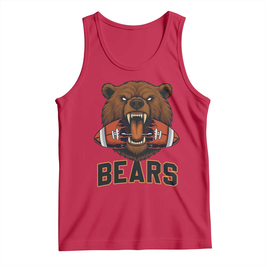 Football Player Gift Tank Top Fierce Br Biting Ball TS12 Red Print Your Wear