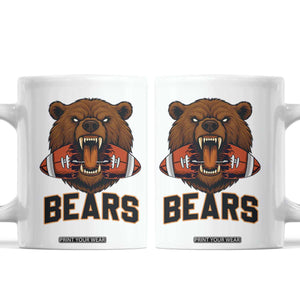 Football Player Gift Coffee Mug Fierce Br Biting Ball TS12 White Print Your Wear
