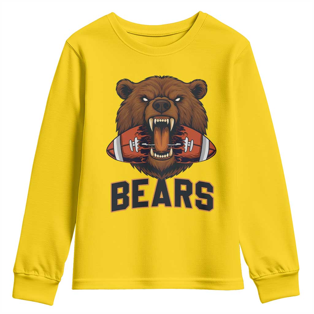 Football Player Gift Youth Sweatshirt Fierce Br Biting Ball TS12 Daisy Print Your Wear