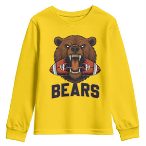 Football Player Gift Youth Sweatshirt Fierce Br Biting Ball TS12 Daisy Print Your Wear